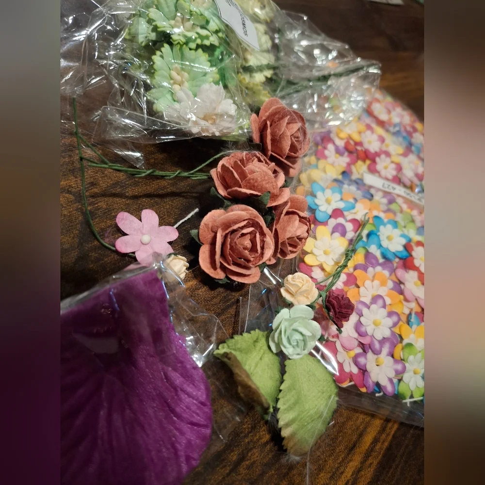 Paper Flower Floral Paper Crafts Mixed Media Scrapbook Art Supply  Embellishment